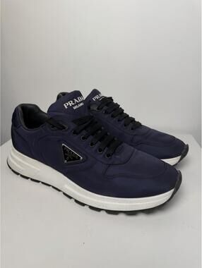 Prada Re-Nylon Americas Cup Sneakers Navy Blue Size 12